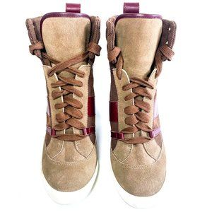 Chloe Lace Up High Top Wedge Sneakers